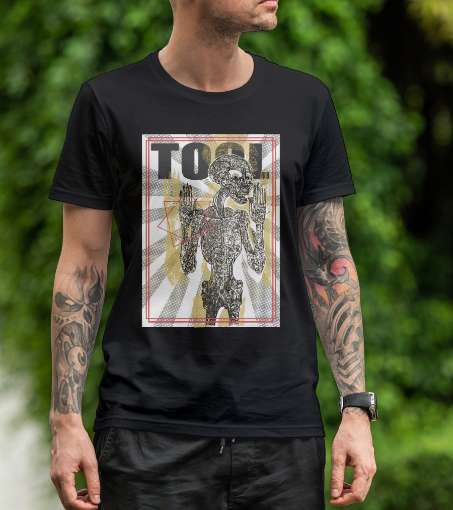 Tool Skeletal Figure Geometric Patterns T-Shirt