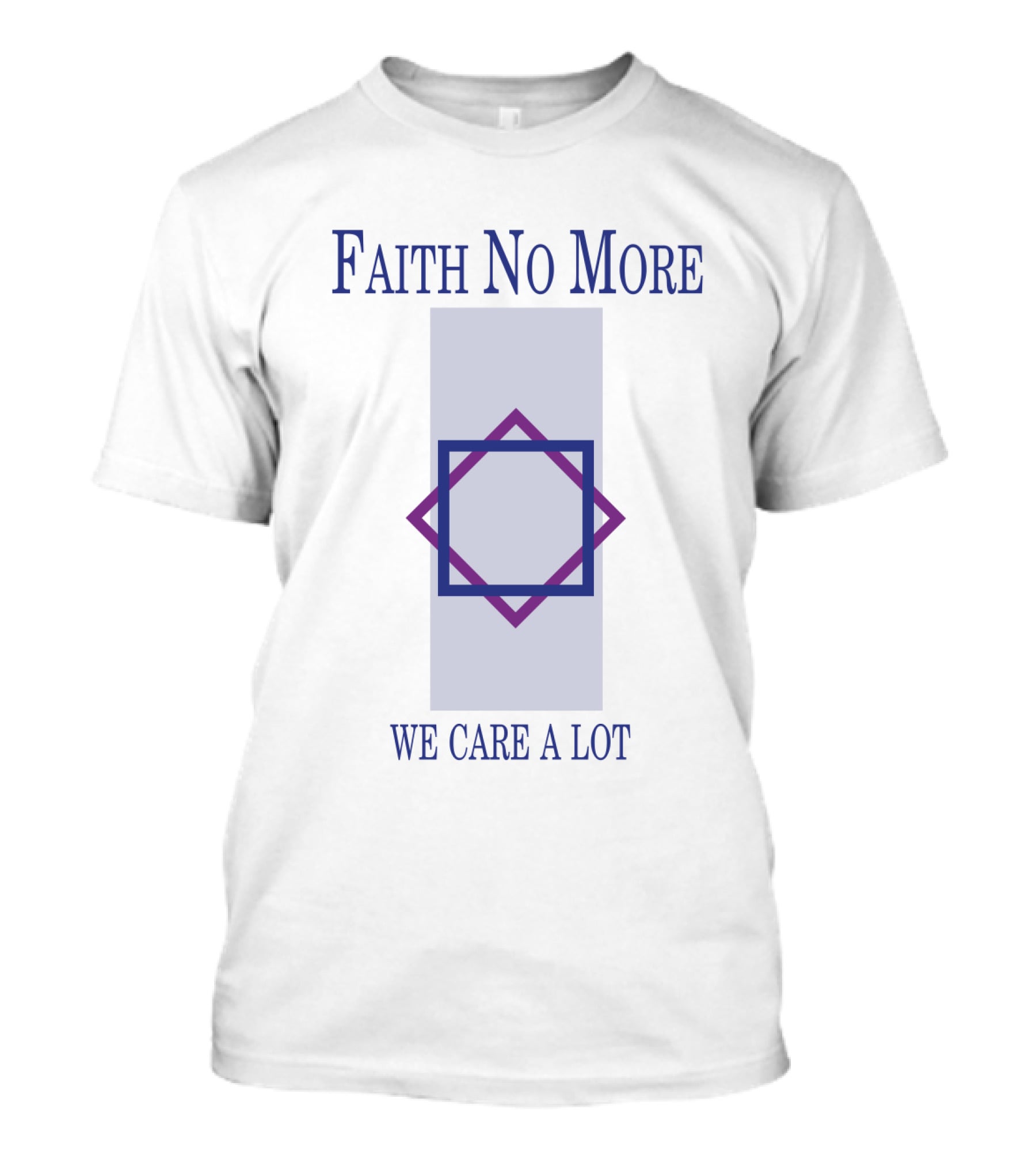 Faith No More We Care A Lot Square Design Purple Blue T-Shirt