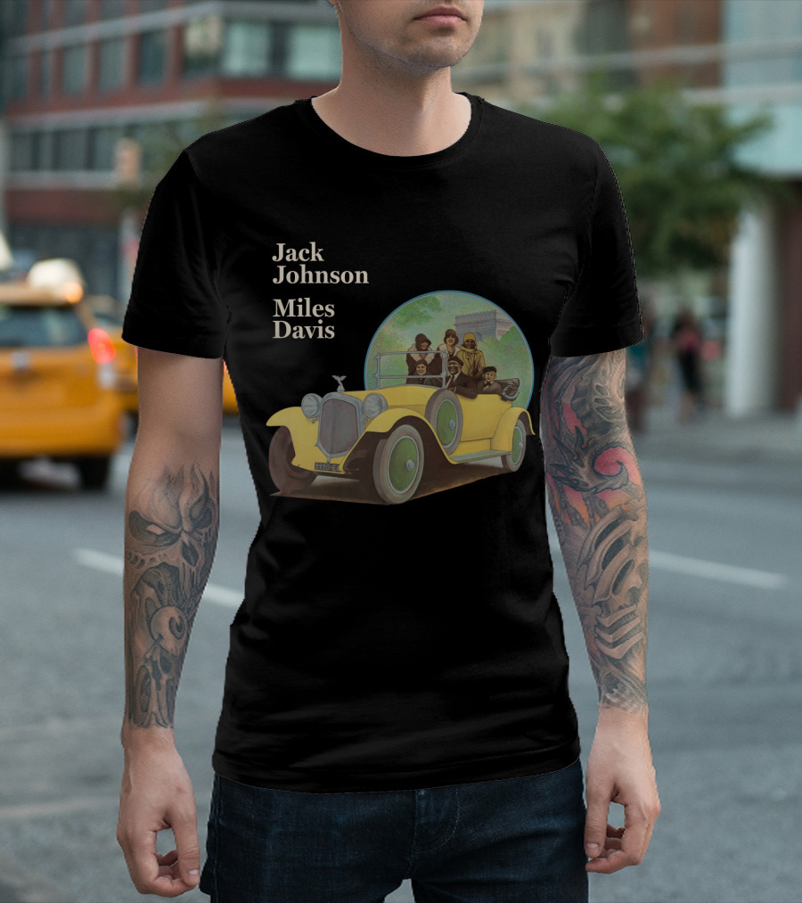 Jack Johnson Miles Davis Vintage Car Scene T-Shirt