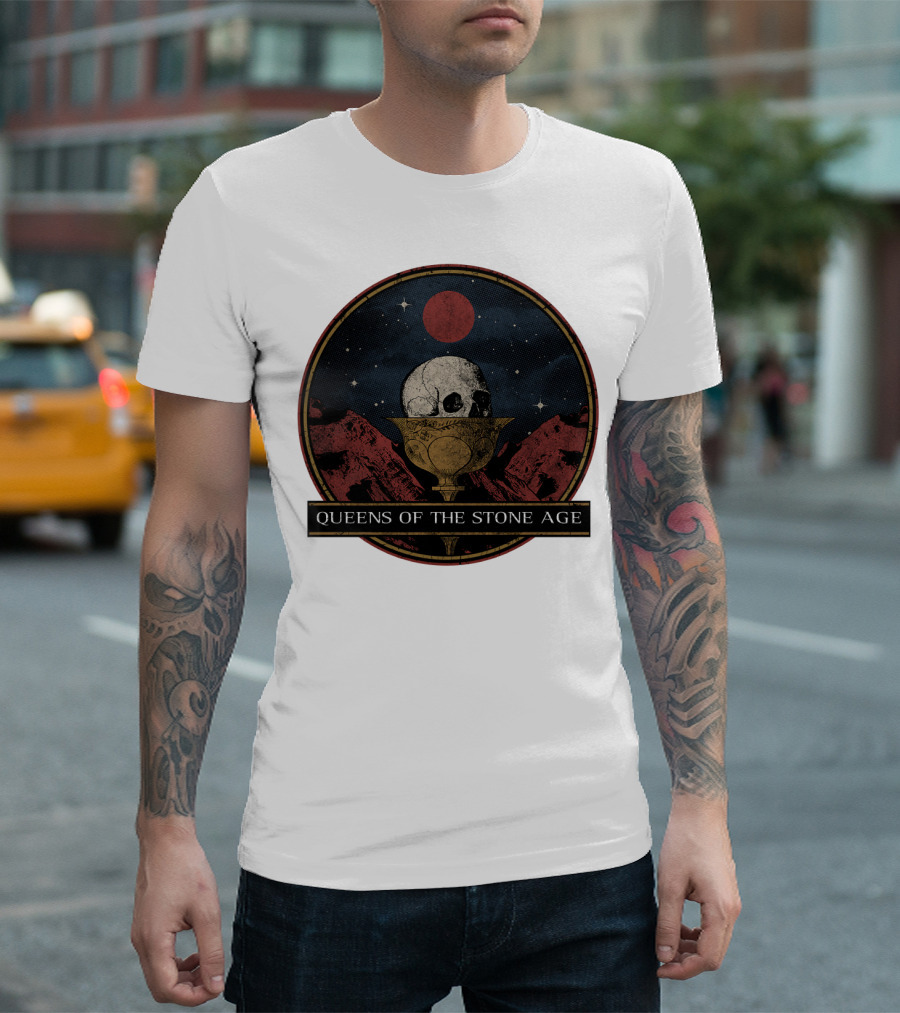 Queens of the Stone Age Skull Goblet Moon Desert T-Shirt