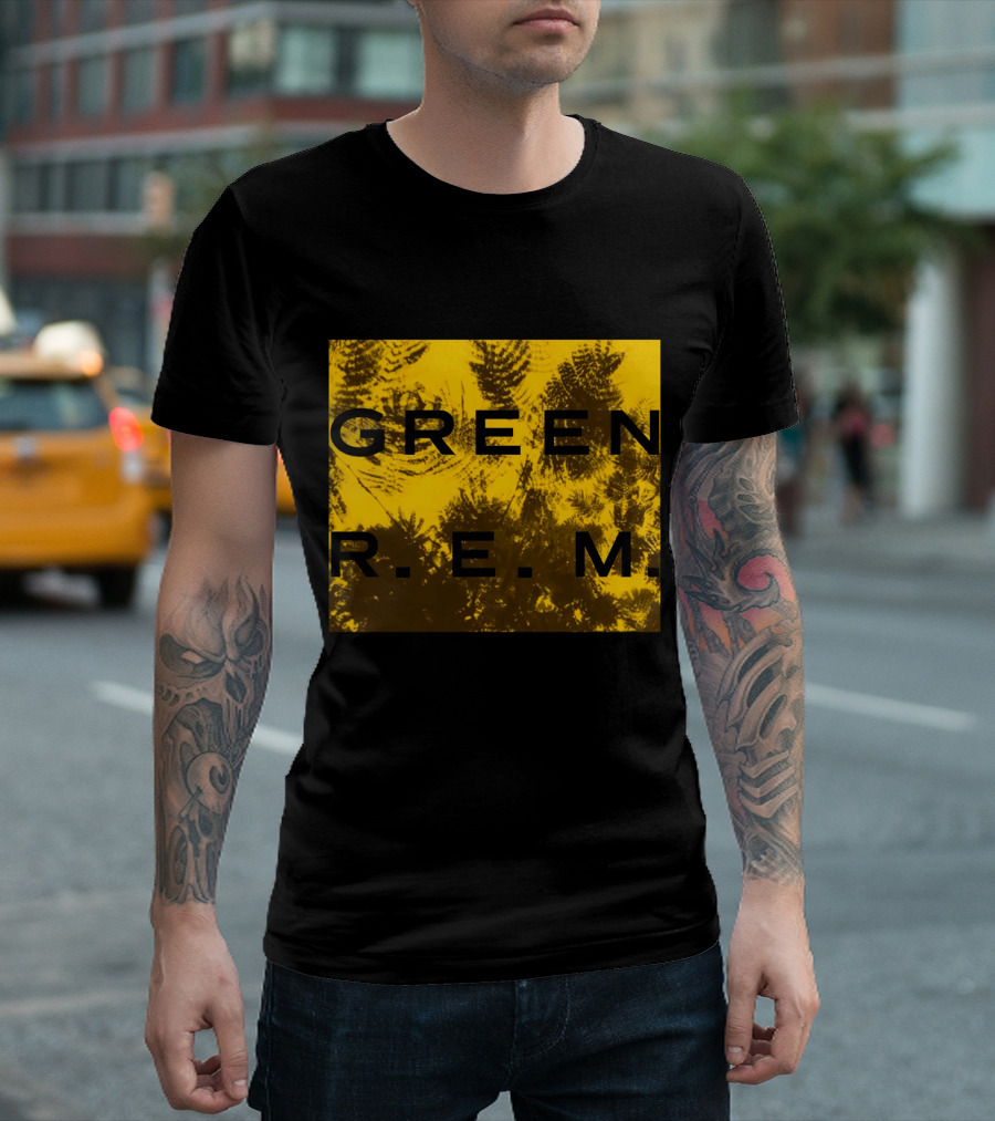 R.E.M. Green Album Fern Pattern 09 Vintage Yellow T-Shirt