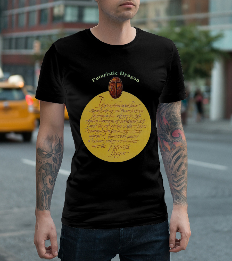 Futuristic Dragon Ancient Steed Thunderbolt Monster Galactic Raver T-Shirt