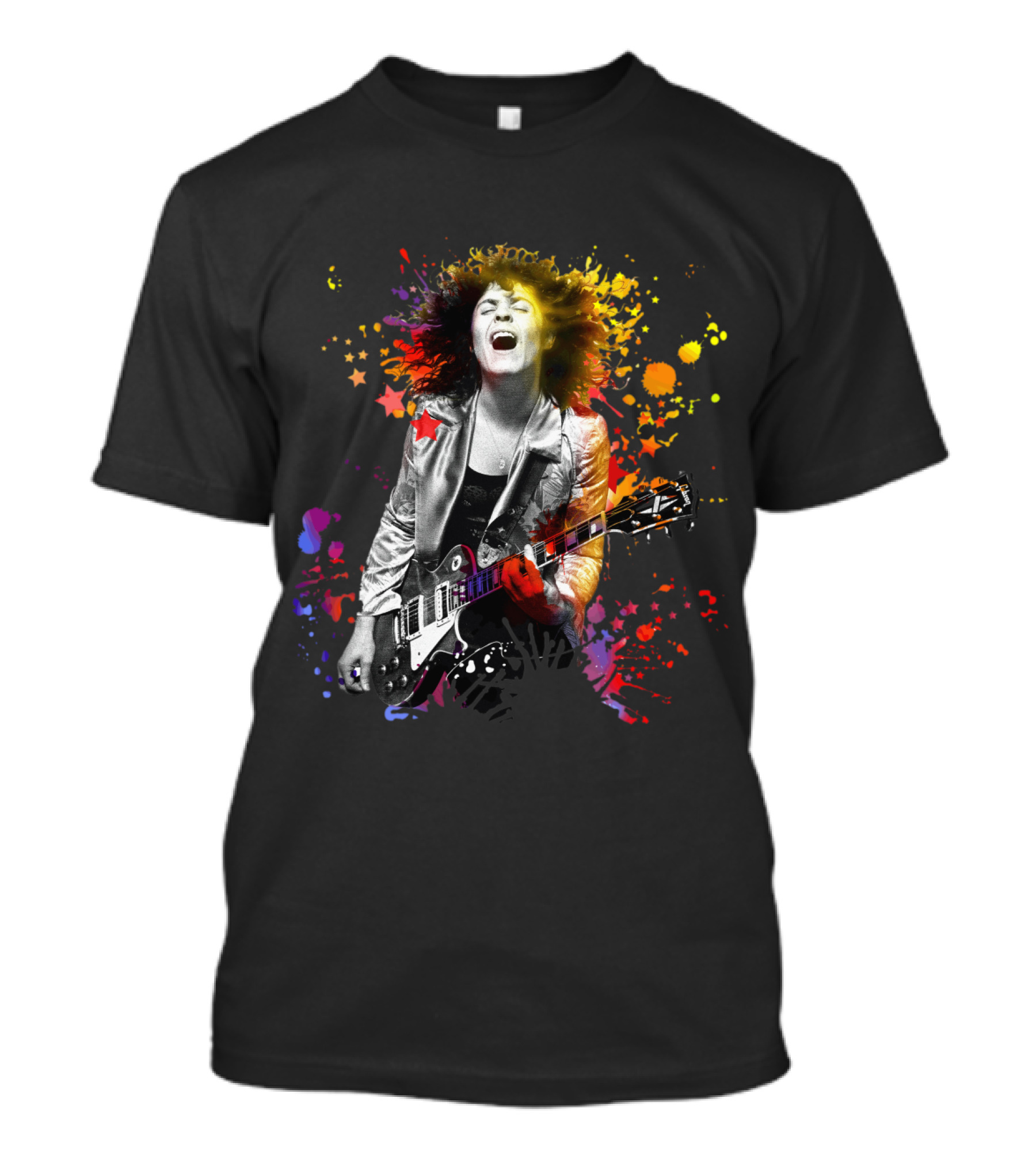 TRX 15 Colorful Guitarist With Splatter Background T-Shirt