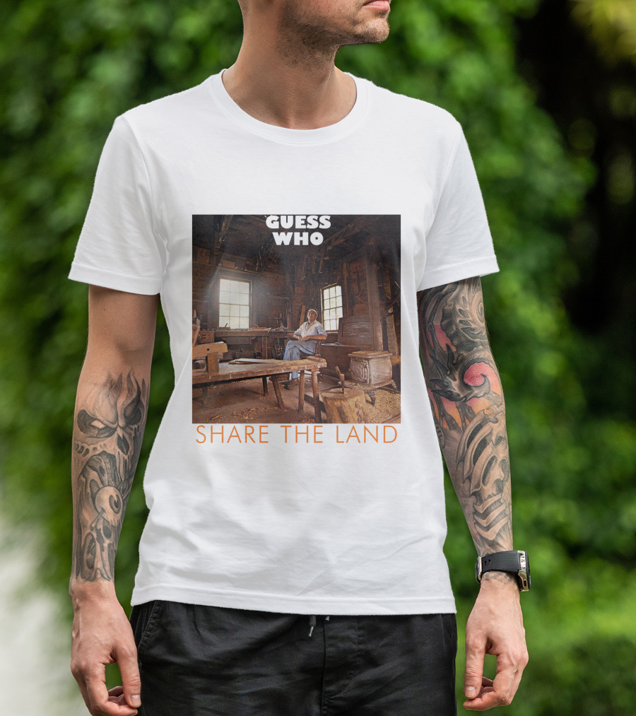 Guess Who Share The Land Rustic Cabin Scene T-Shirt