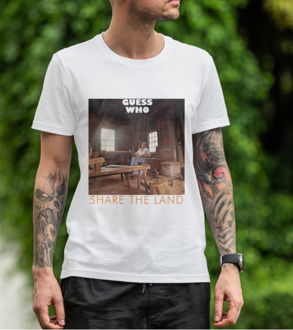Guess Who Share The Land Rustic Cabin Scene T-Shirt