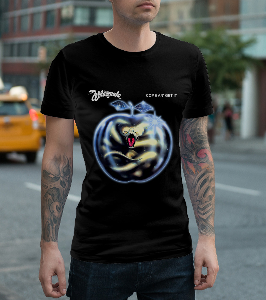 Whitesnake Come An' Get It Snake In Apple T-Shirt