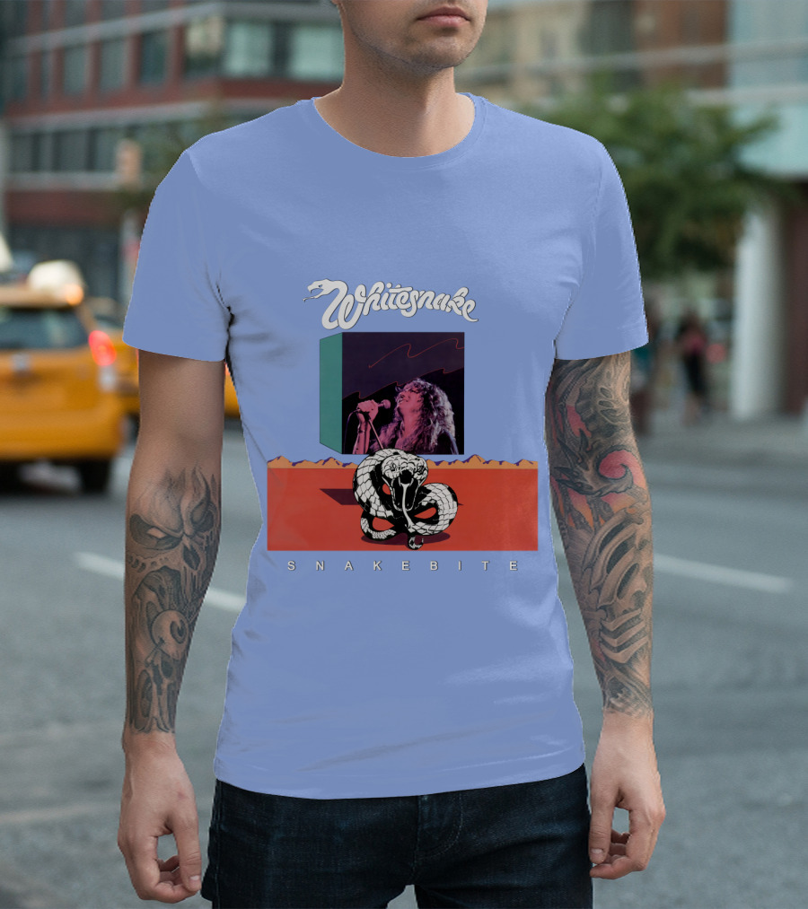 Whitesnake Snakebite Vintage Album Art With Snake And Singer T-Shirt