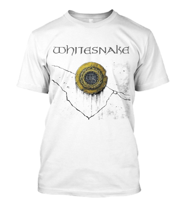 Whitesnake Emblem With Gold Medallion And Metallic T-Shirt