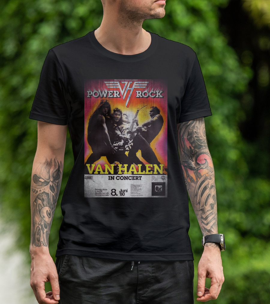 Van Halen Power Rock Concert 8 June 1980 Germany T-Shirt