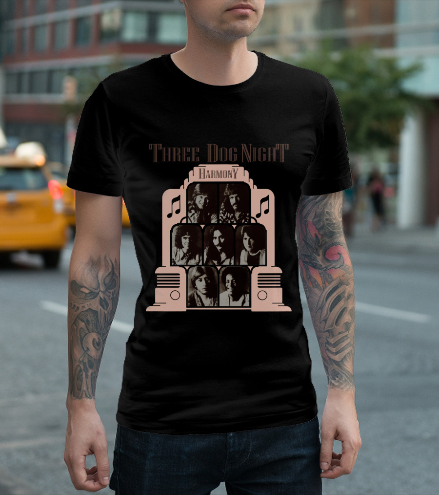Three Dog Night Harmony Album Cover Jukebox T-Shirt