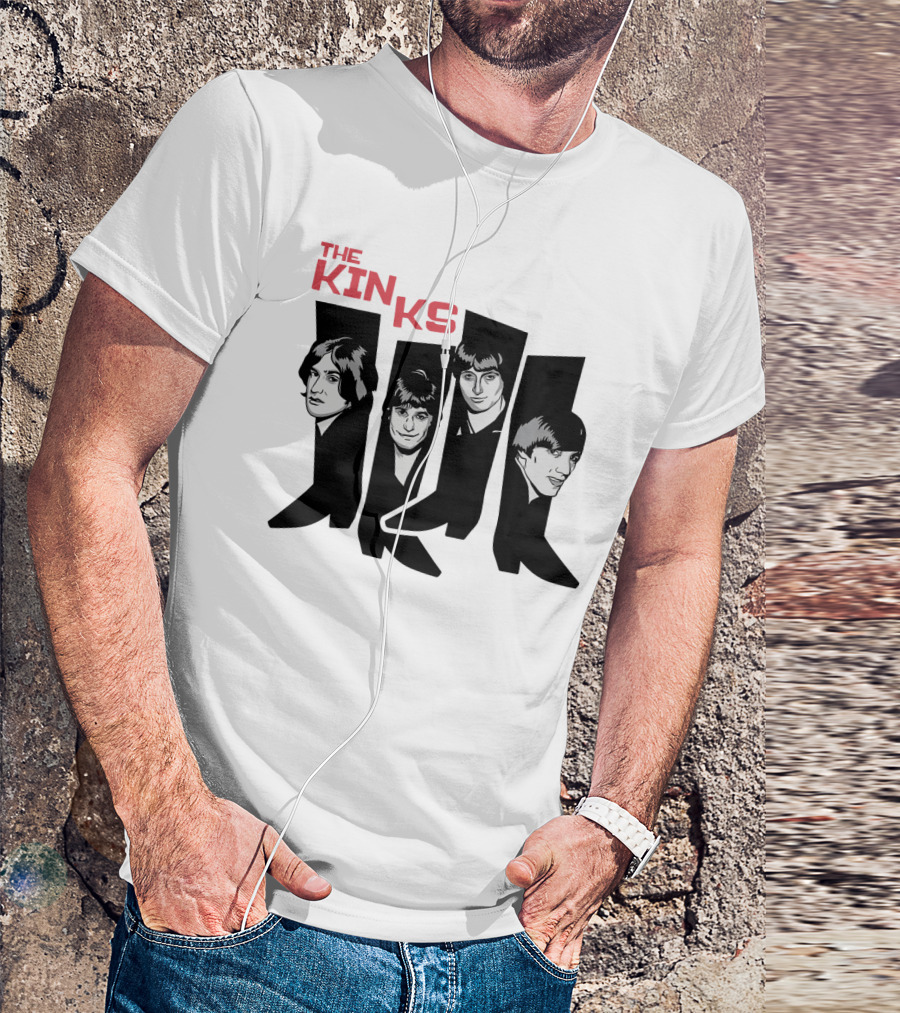 The Kinks Iconic Band Members Black Silhouette Art T-Shirt