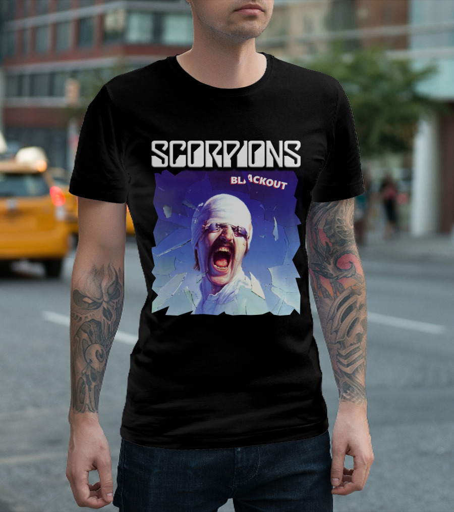 Scorpions Blackout Album Cover Art Legendary Rock Band T-Shirt