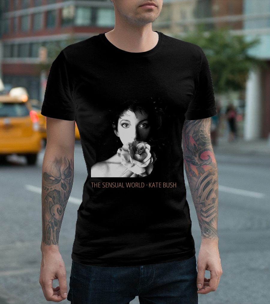 The Sensual World Kate Bush Flower Portrait Black And White T-Shirt