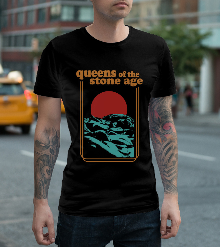 Queens Of The Stone Age Red Sun Mountain Landscape T-Shirt