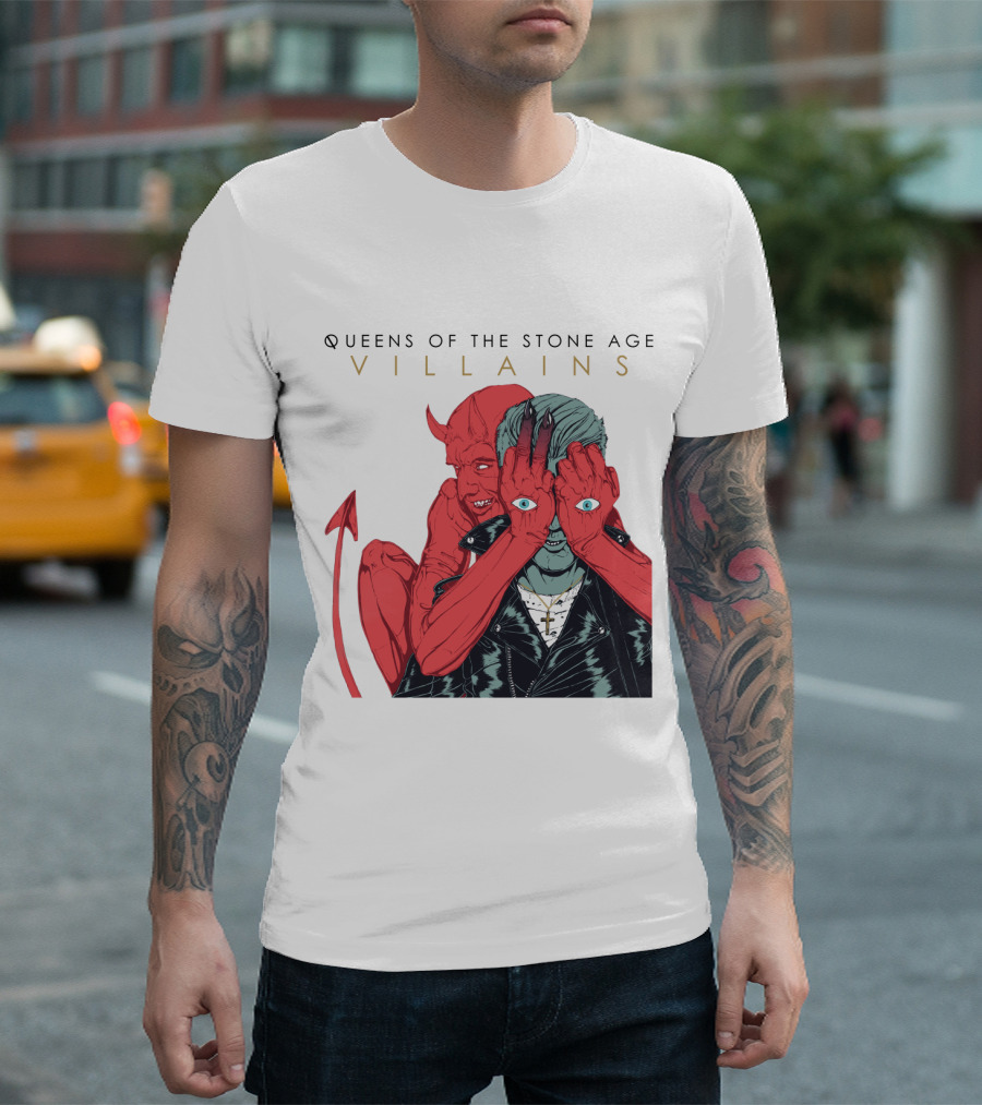 Queens Of The Stone Age Villains Album Cover Artwork T-Shirt