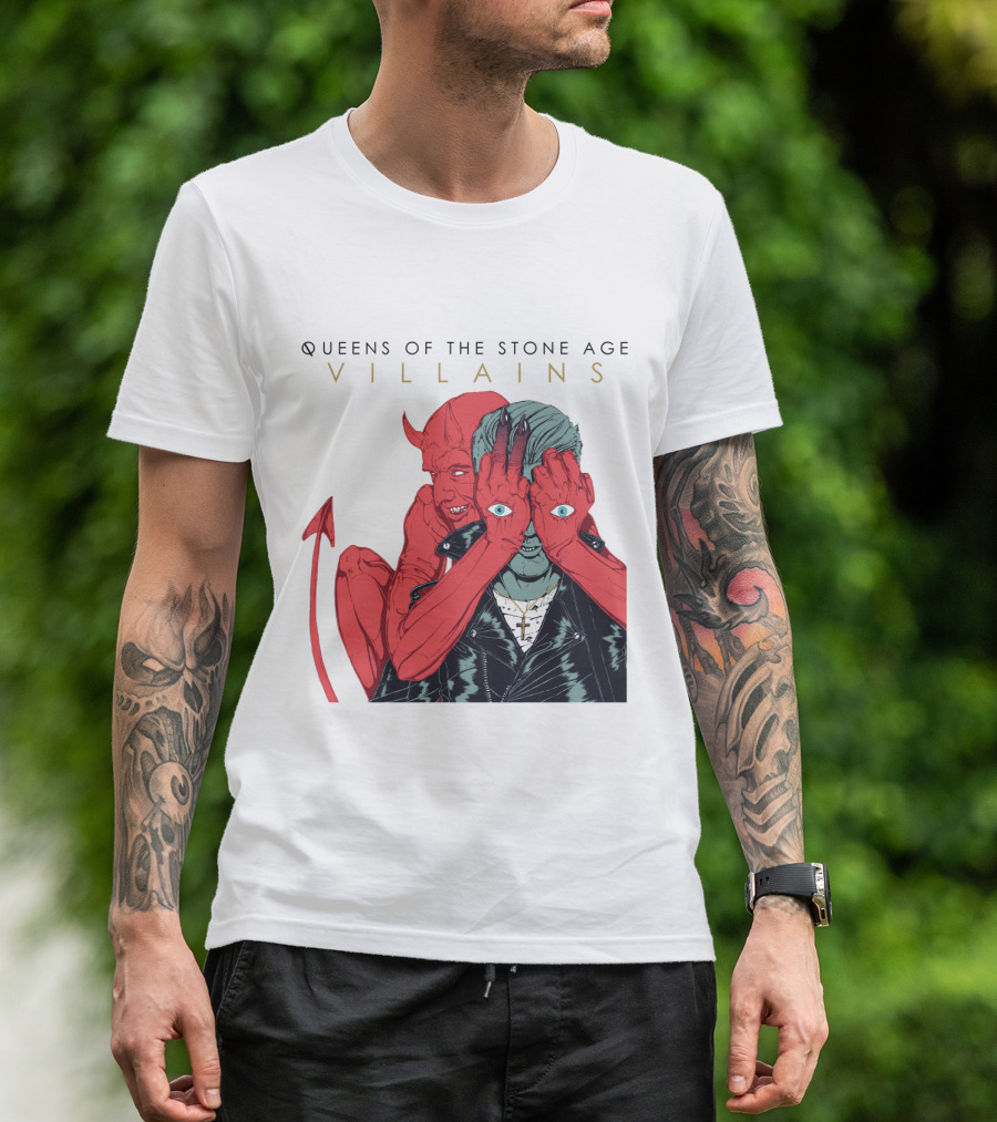 Queens Of The Stone Age Villains Album Cover Artwork T-Shirt