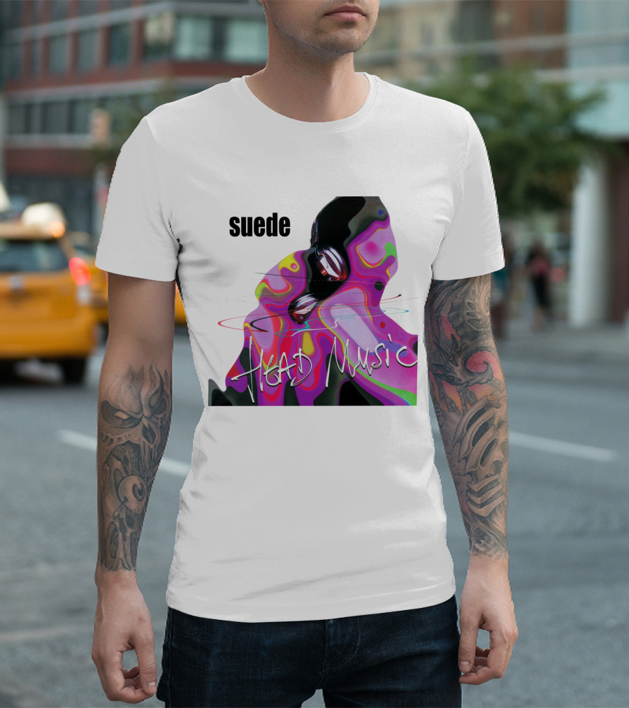 Suede Head Music Colorful Abstract T-Shirt