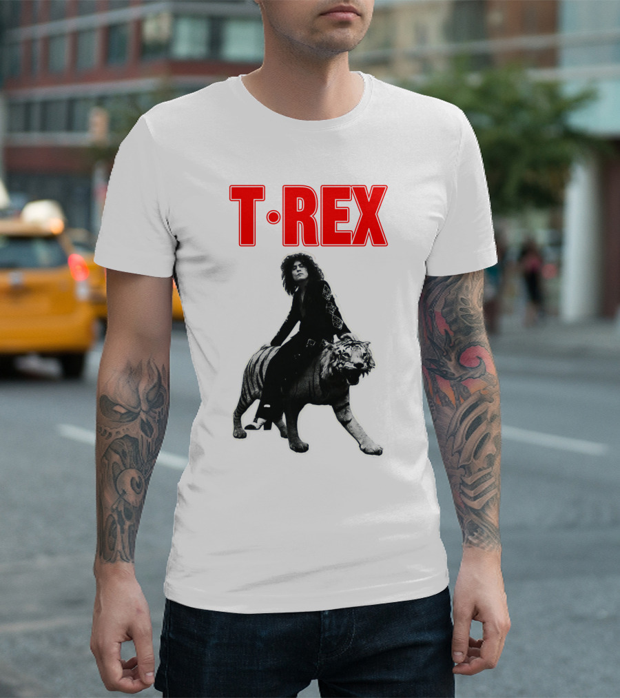 T-Rex Iconic Album Cover Art With Tiger T-Shirt