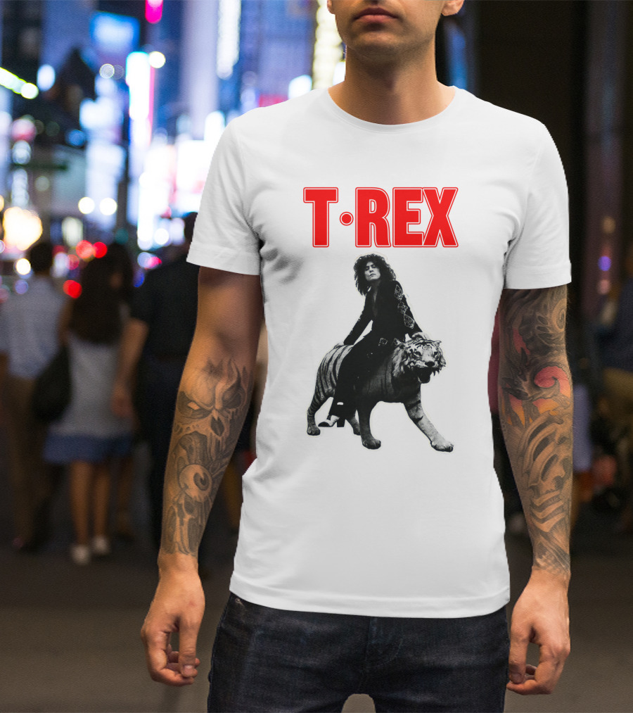 T-Rex Iconic Album Cover Art With Tiger T-Shirt