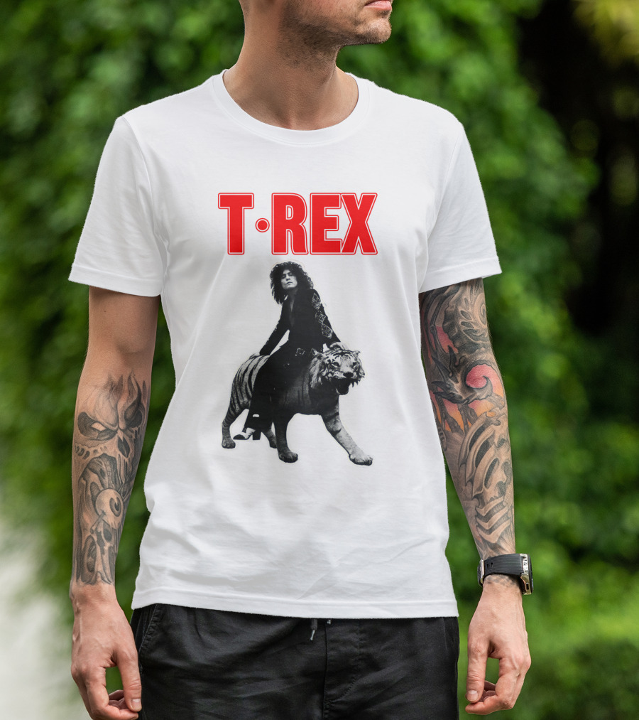 T-Rex Iconic Album Cover Art With Tiger T-Shirt