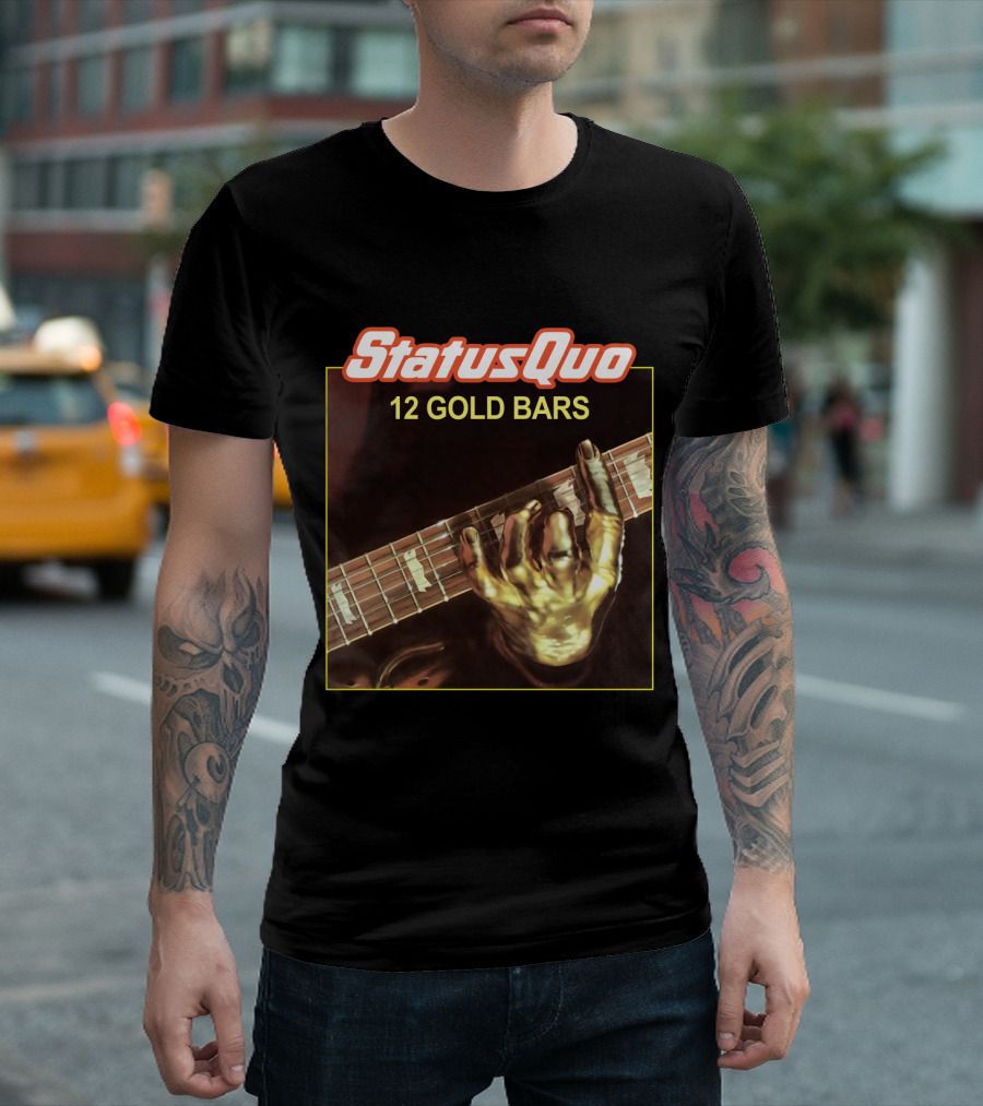 Status Quo 12 Gold Bars Album Cover T-Shirt