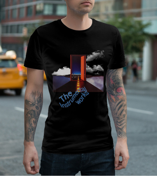 The Instrumental Works Door To Cityscape Under Clouds T-Shirt