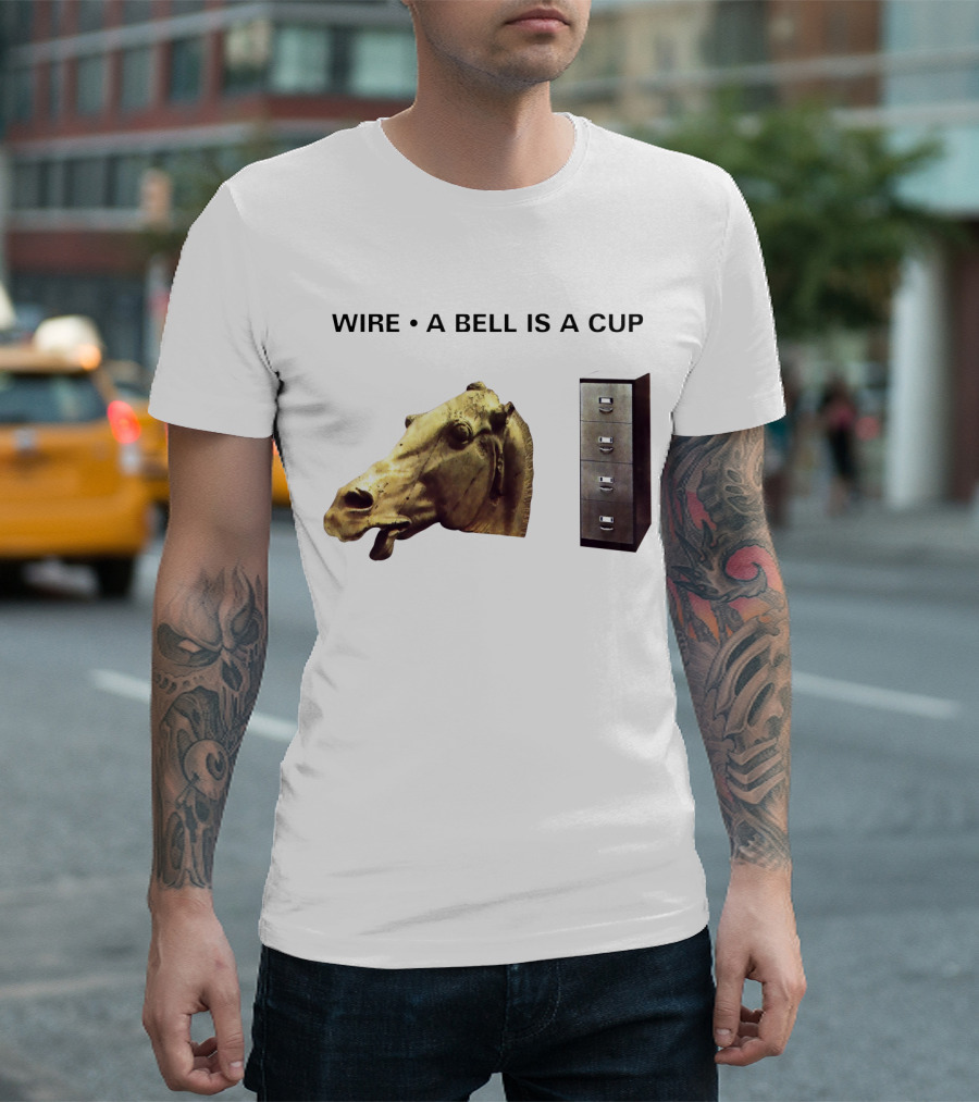 Wire A Bell Is A Cup Horse Head Sculpture Filing Cabinet T-Shirt