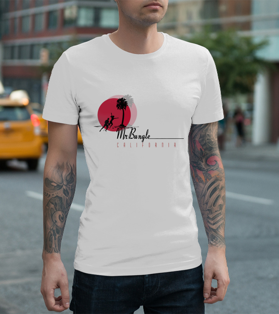 Mr. Bungle California Palm Tree Red Sun Surf Scene T-Shirt