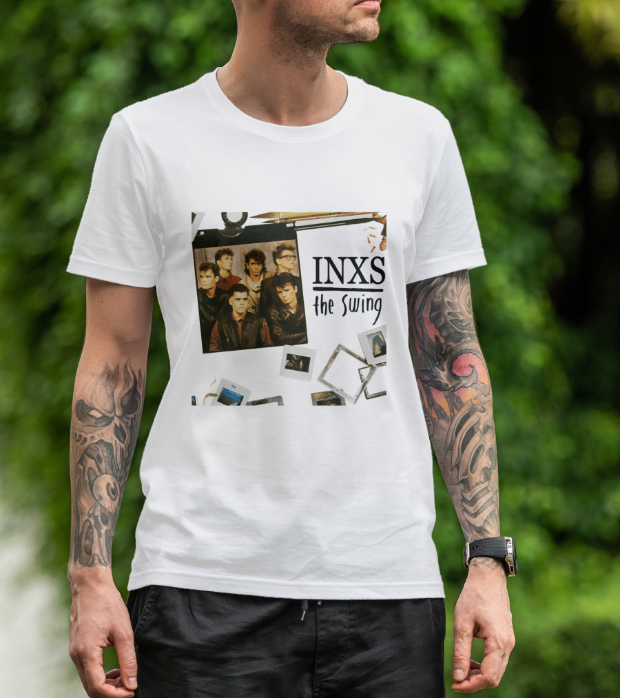 INXS The Swing Album Cover Group Photo With Film Reel And Slides T-Shirt