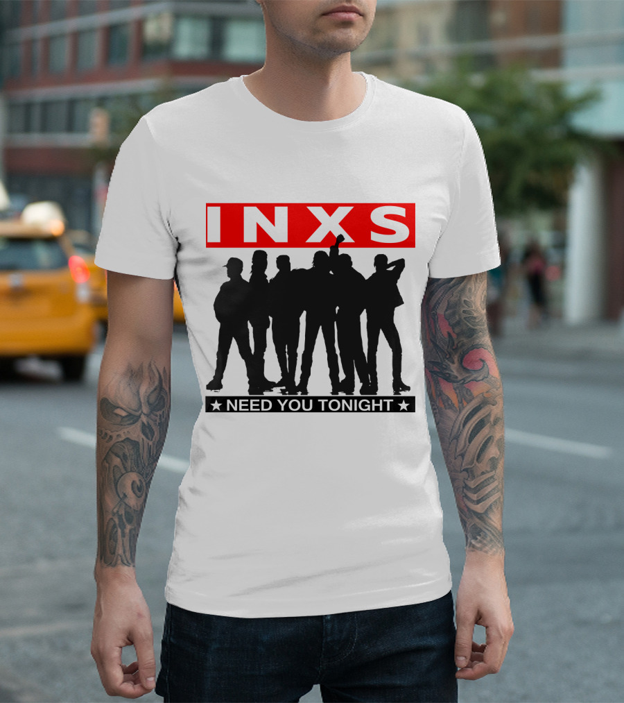 Inxs Need You Tonight Silhouette Band Members T-Shirt