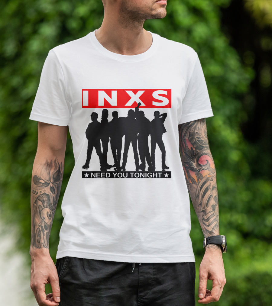 Inxs Need You Tonight Silhouette Band Members T-Shirt