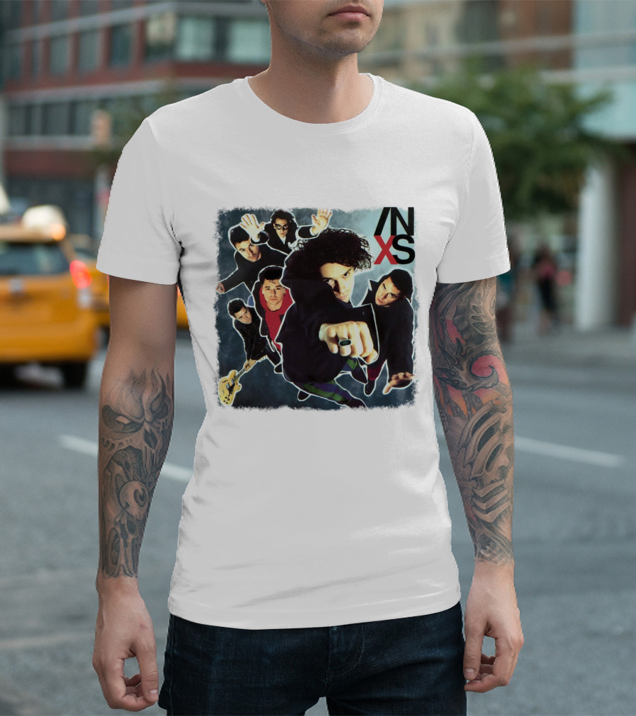 Inxs Band Members Action Collage Art T-Shirt