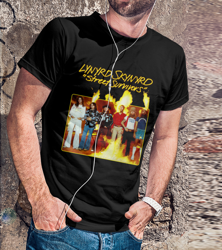 Lynyrd Skynyrd Street Survivors Album Cover Art Fiery T-Shirt