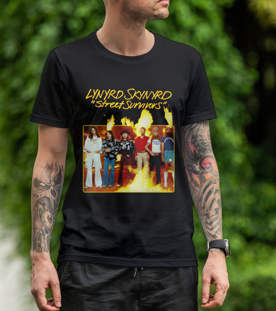 Lynyrd Skynyrd Street Survivors Album Cover Art Fiery T-Shirt