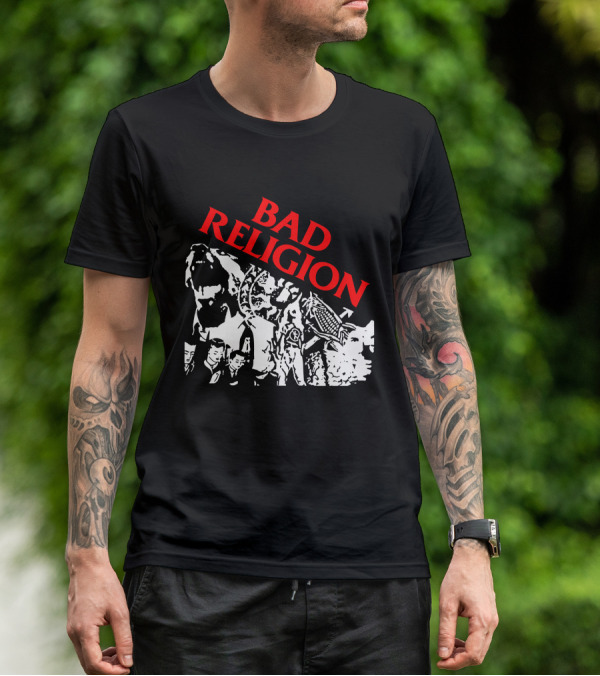 Bad Religion Collage Of Black And White Figures T-Shirt