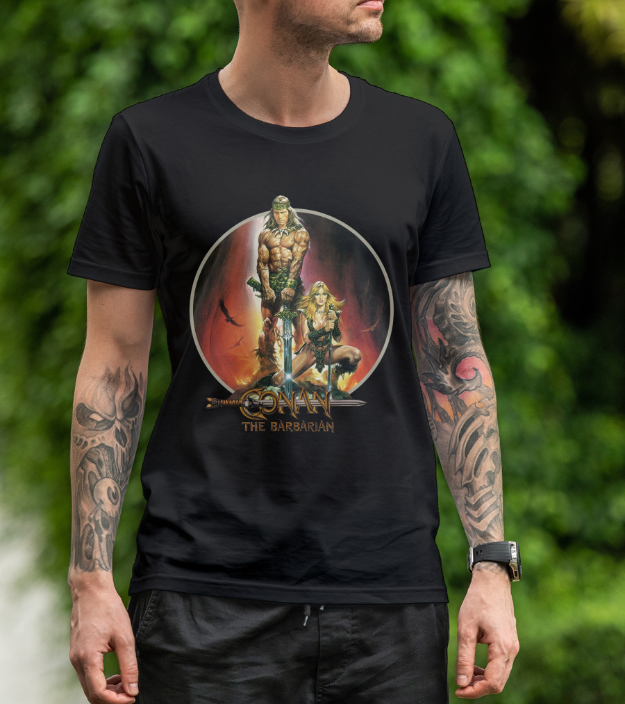 Conan The Barbarian Sword And Sorcery Fantasy Artwork T-Shirt