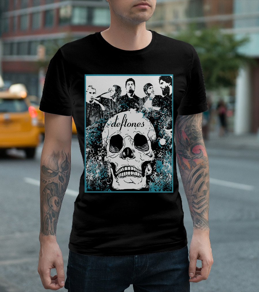 Deftones Skull Art With Band Members And Dtn T-Shirt