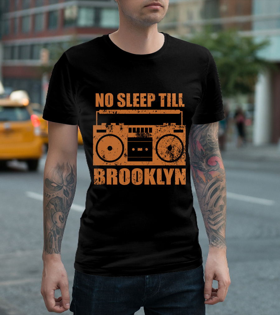 No Sleep Till Brooklyn Vintage Boombox T-Shirt