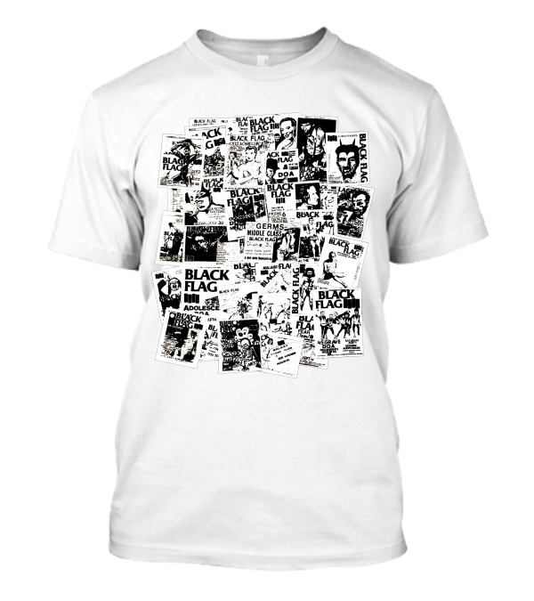 Black Flag Punk Collage With Germs Middle Class Adolescents Doa Battle Of The Bands T-Shirt