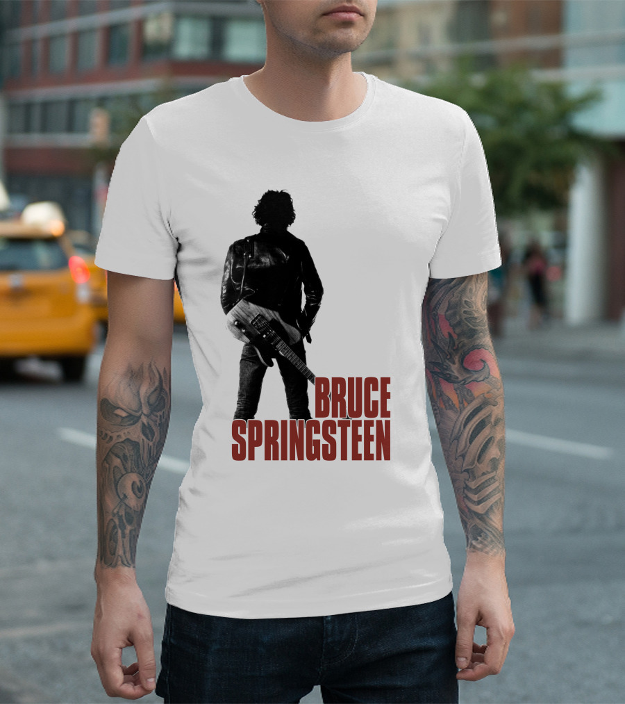 Bruce Springsteen Iconic Silhouette With Guitar T-Shirt