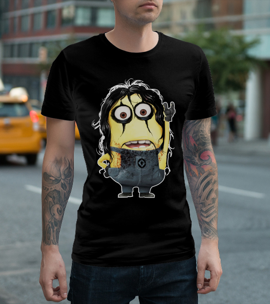 Minion Alice Cooper Parody Rock Gesture T-Shirt