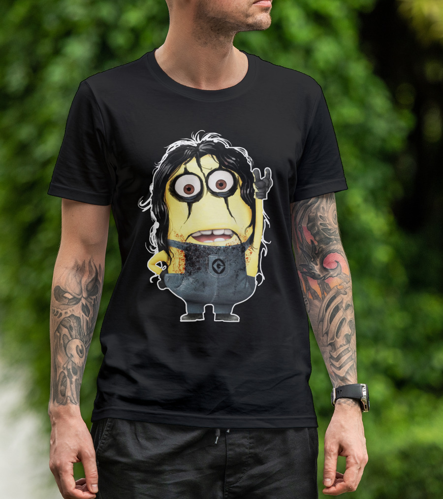 Minion Alice Cooper Parody Rock Gesture T-Shirt