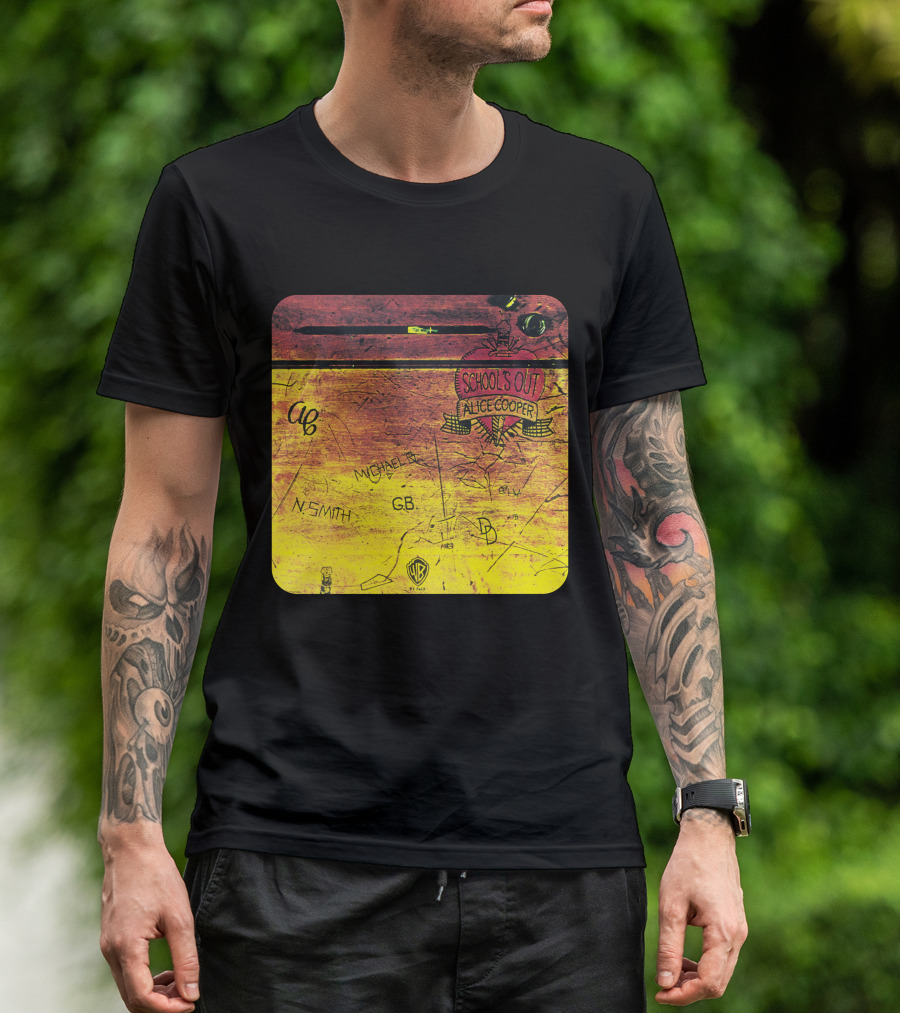 School's Out Alice Cooper Wooden Desk T-Shirt