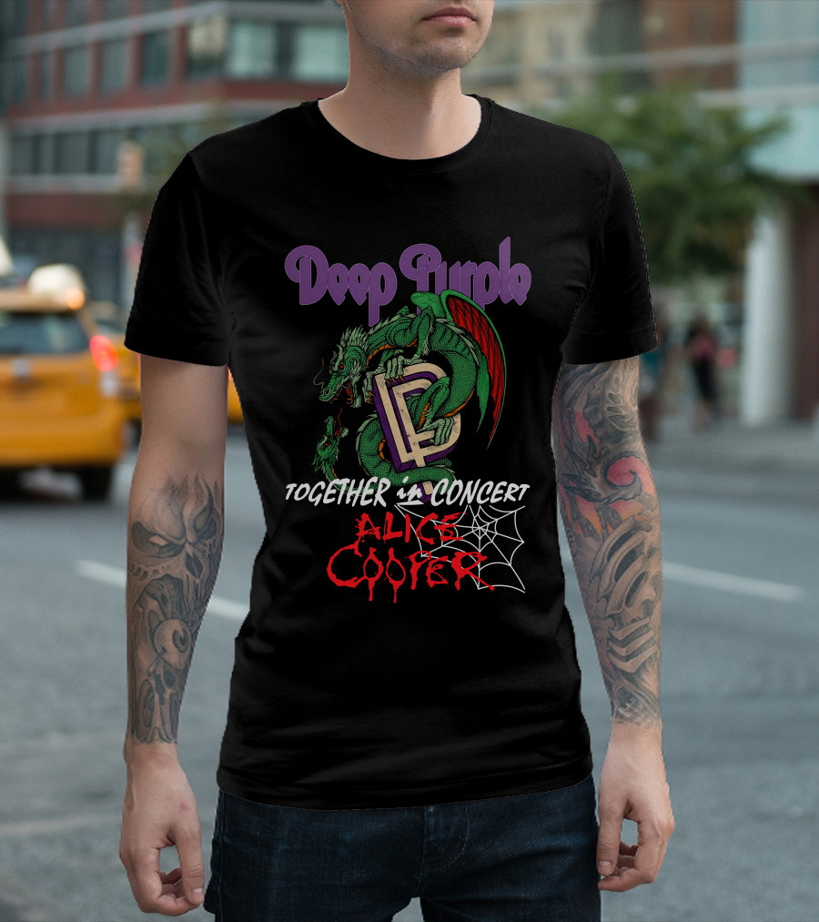 Deep Purple Alice Cooper Together In Concert Dragon T-Shirt
