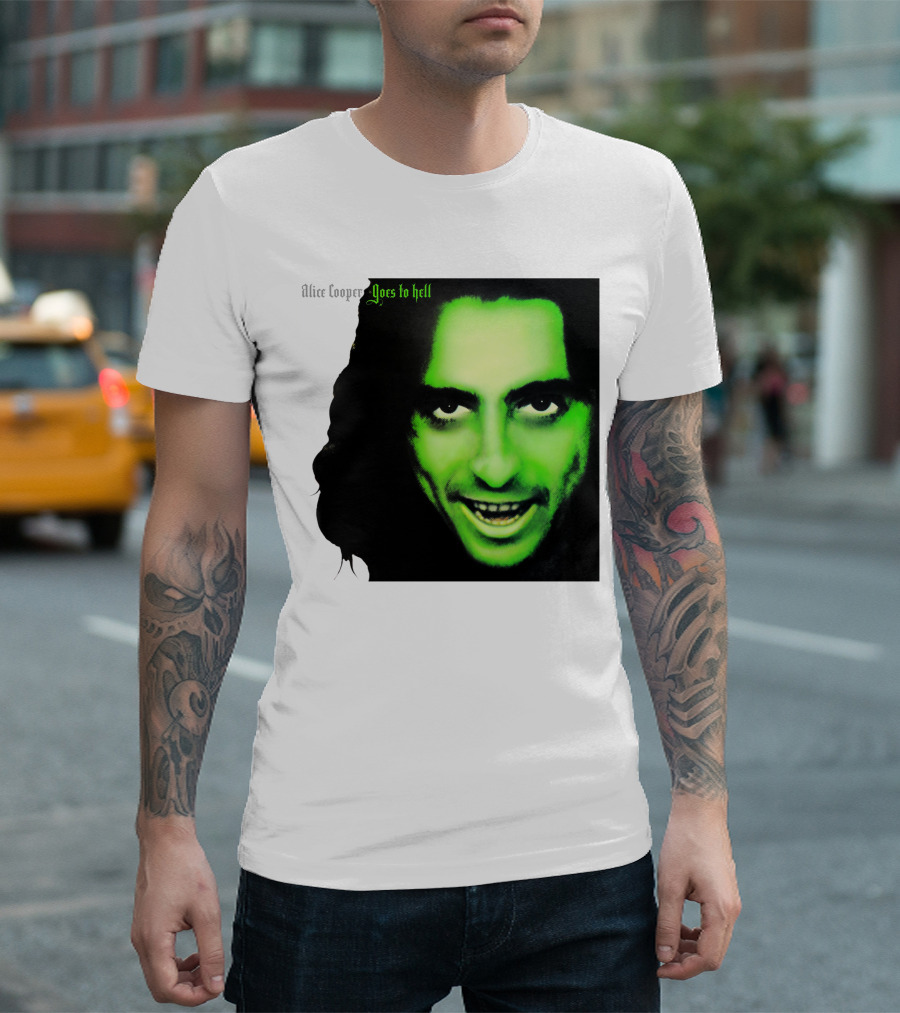 Alice Cooper Goes To Hell Iconic Green Face T-Shirt