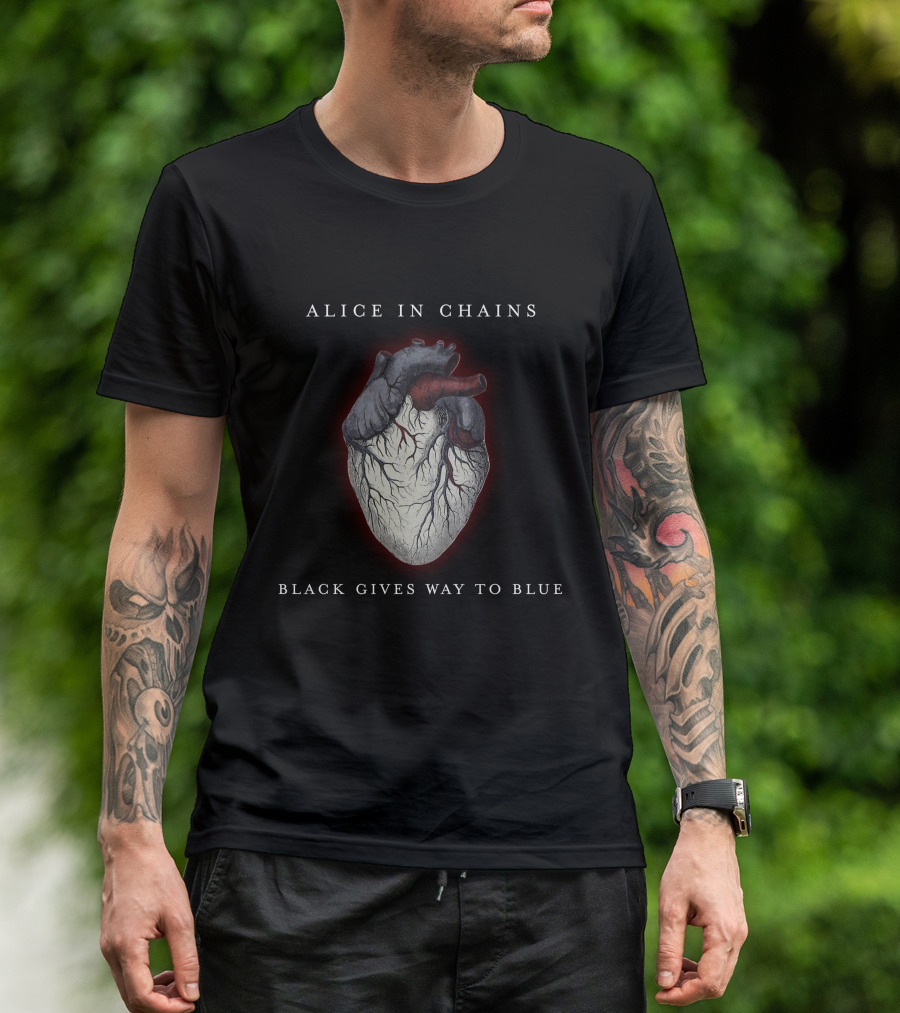 Alice In Chains Black Gives Way To Blue Heart T-Shirt
