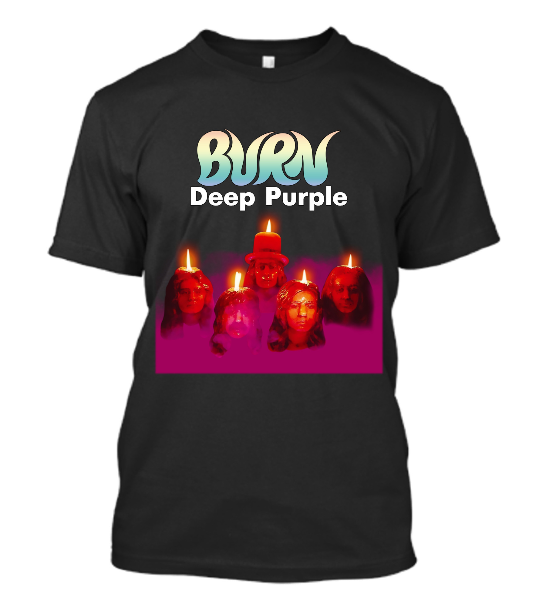 Burn Deep Purple Candle Faces T-Shirt