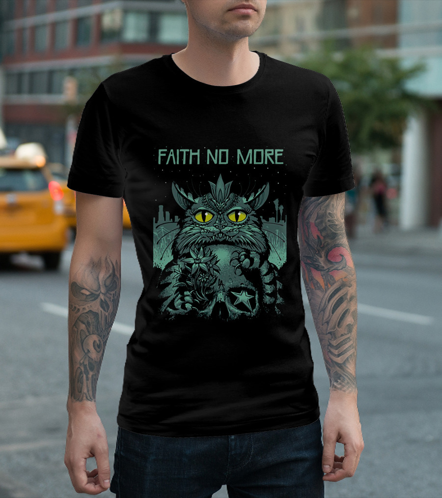 Faith No More Cat Fantasy Urban Night Scene T-Shirt