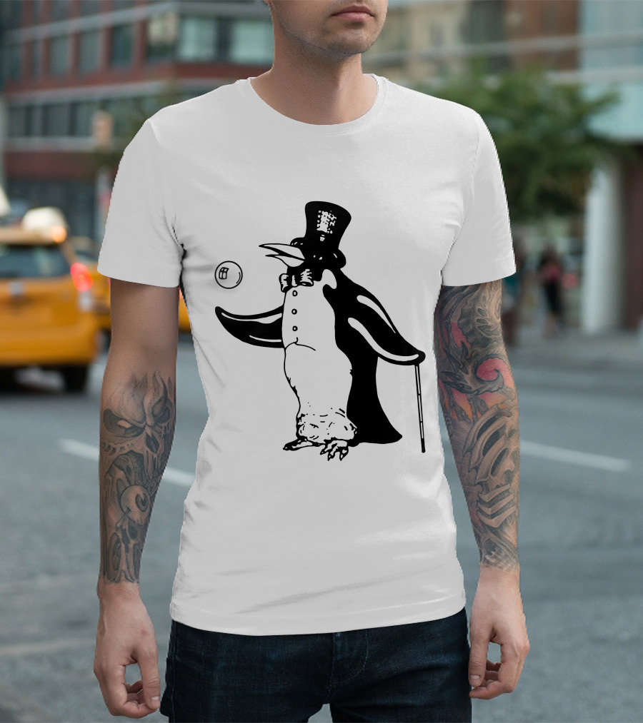 Penguin With Top Hat And Cane Flm T-Shirt