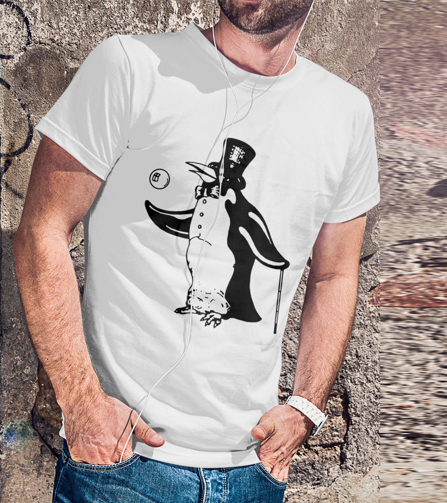 Penguin With Top Hat And Cane Flm T-Shirt